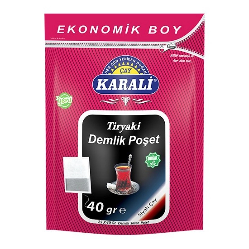 Karali Tiryaki Demlik Poşet 1 Kg  25 X 40 Gr