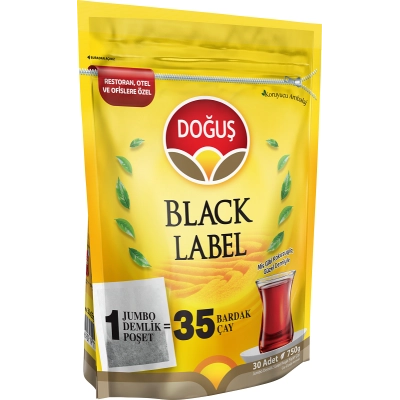 Doğuş Black Label Jumbo Demlik Poşet Çay 30x25gr X 10 Adet