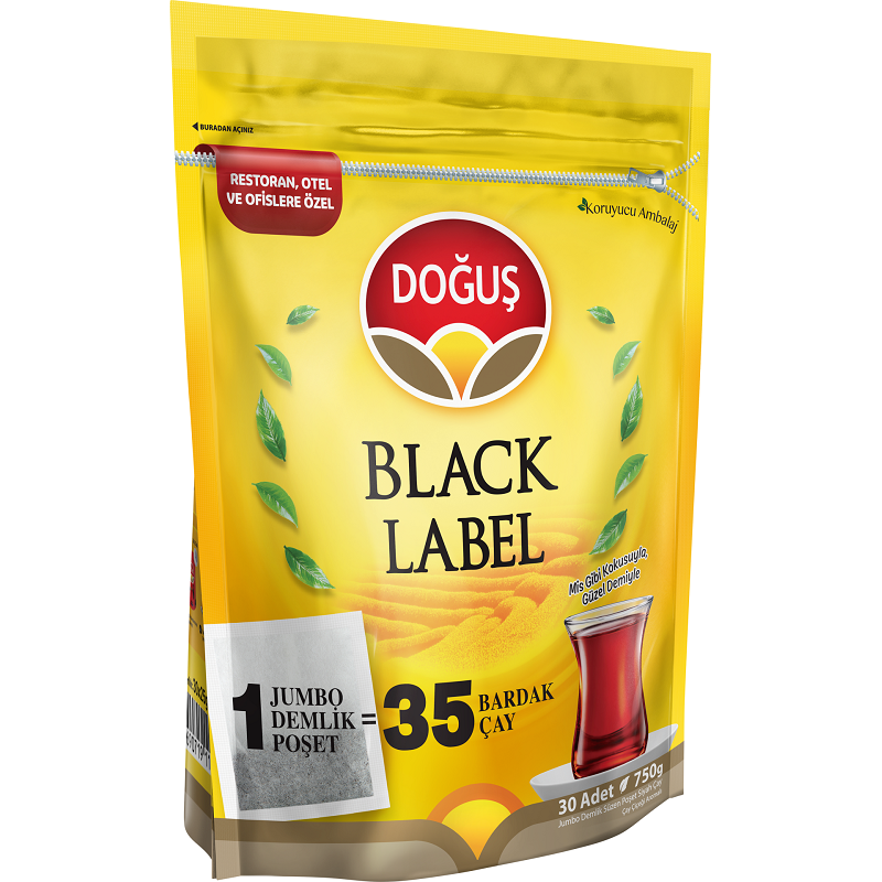 Doğuş Black Label Jumbo Demlik Poşet Çay 30x25gr X 10 Adet